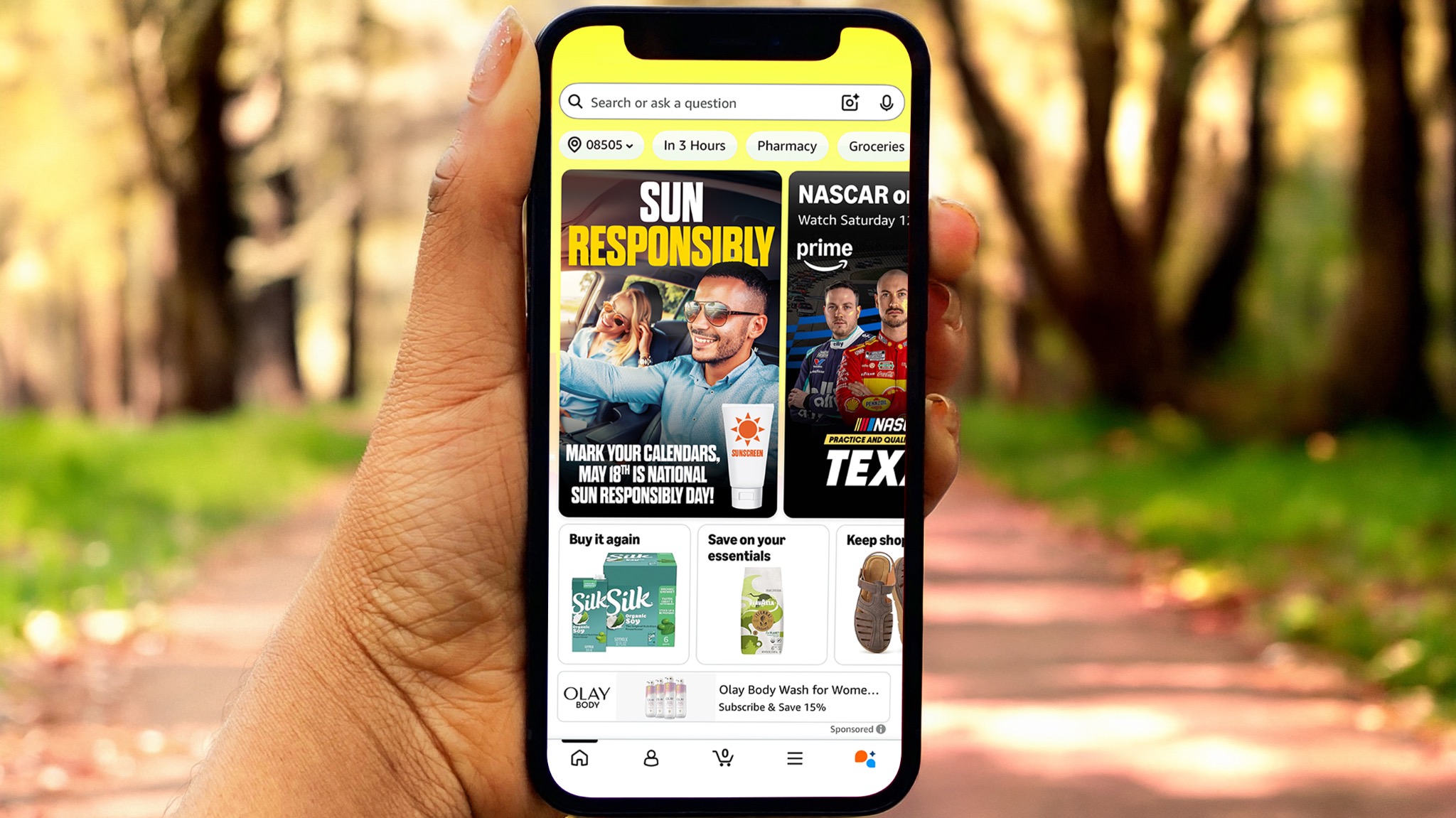 Sun Responsibly campaign displayed on a mobile phone